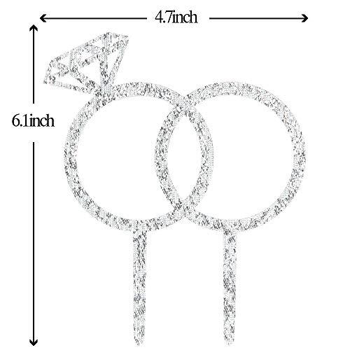 WeBenison Diamond Ring Cake Topper - Engagement - Wedding - Bridal Shower - Valentine Party Decoration