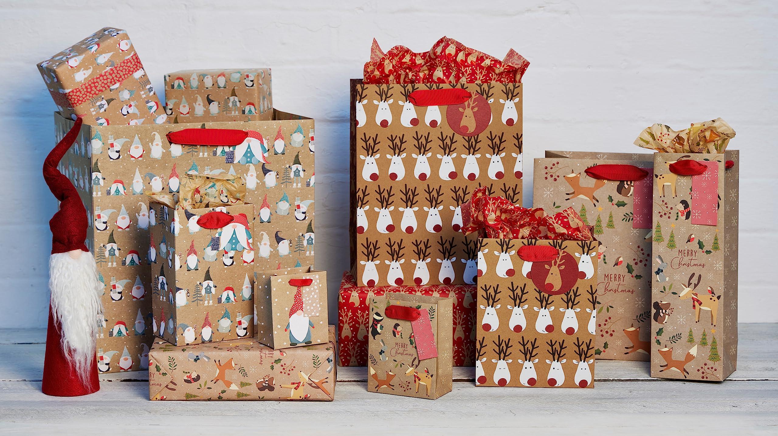 Glick Glick Luxury Christmas Folded Wrap (3 Sheets) Christmas in the Woods (Double Sided) Christmas Wrapping Paper