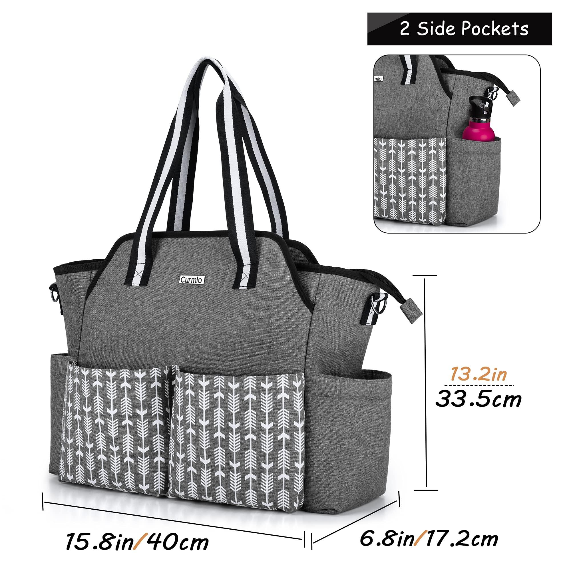 CURMIO CURMIO Nurse Tote Bag for Work, Home Health Nurse Bag with Padded Laptop Sleeve for Home Visits, Clinical Study, Health Care