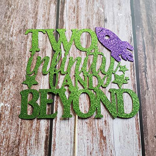 HEETON Two Infinity and Beyond Cake topper Light year Toy Inspired Story 2nd Buzz Birthday Party Supplies Decorations Photo Prop for Girl Boy Baby Bday