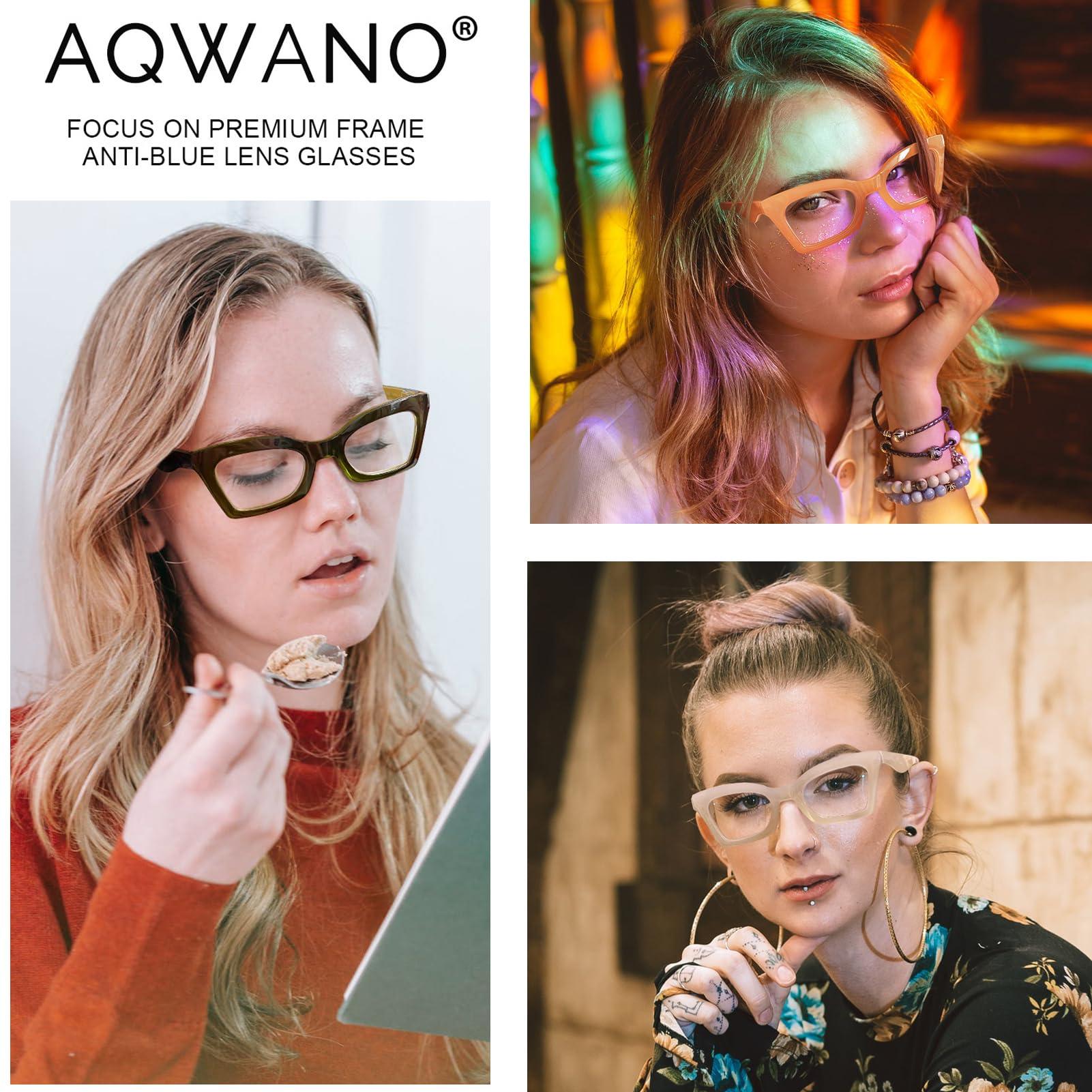 AQWANO AQWANO Reading Glasses Women 1.0 Stylish Fashion Oversized Designer Readers, Computer Blue Light Blocking magnifying Eyeglasses