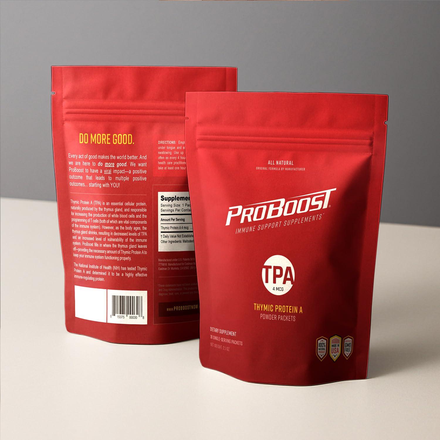 ProBoost ProBoost Thymic Protein A Powder Packets (4 McG TPA) Immune System Support Supplement - All Natural, Non-GMO Formula - 30 Packets