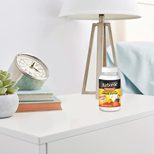 Airborne Airborne 1000mg Vitamin C Chewable Tablets with Zinc, Immune Support Supplement with Powerful Antioxidants Vitamins A C & E - (116 count bottle), Citrus Flavor, Gluten-Free