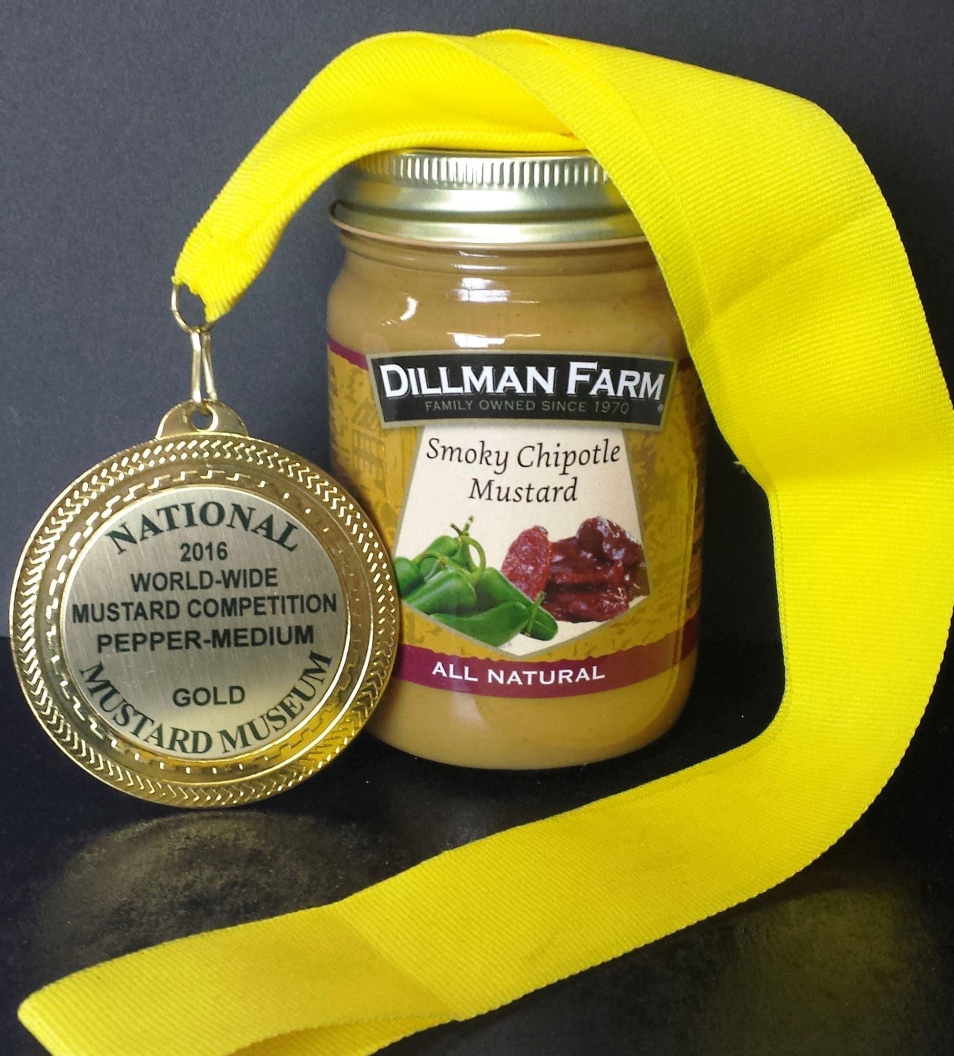 Dillman Farm Family Owned Since 1970 Dillman Farm All Natural Smoky Chipotle Mustard - Gluten-Free, Non-GMO, Vegan, Kosher, Eco-Friendly, Preservative Free, Corn Syrup Free - Made in USA, 13oz (Pack of 6)