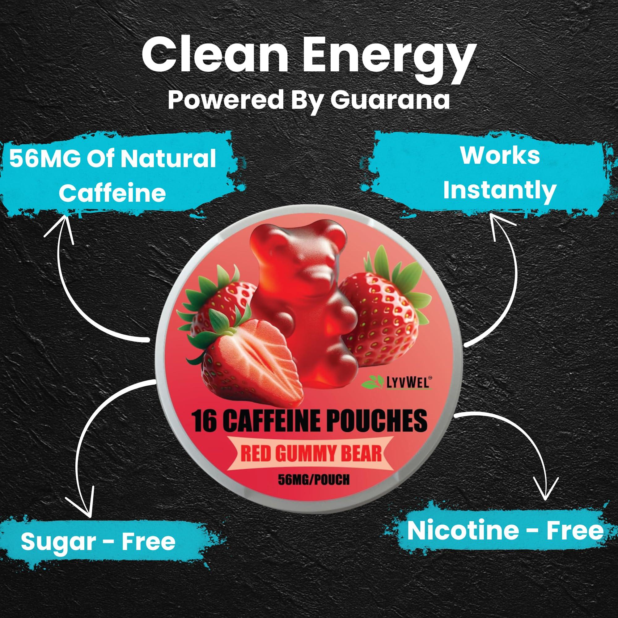 LyvWel LyvWel 56mg Caffeine Energy Pouches Mango Crush Clean Energy & Focus Boost with Guarana 5-Pack with 16 Pouches Per Can (80 Total Pouches)