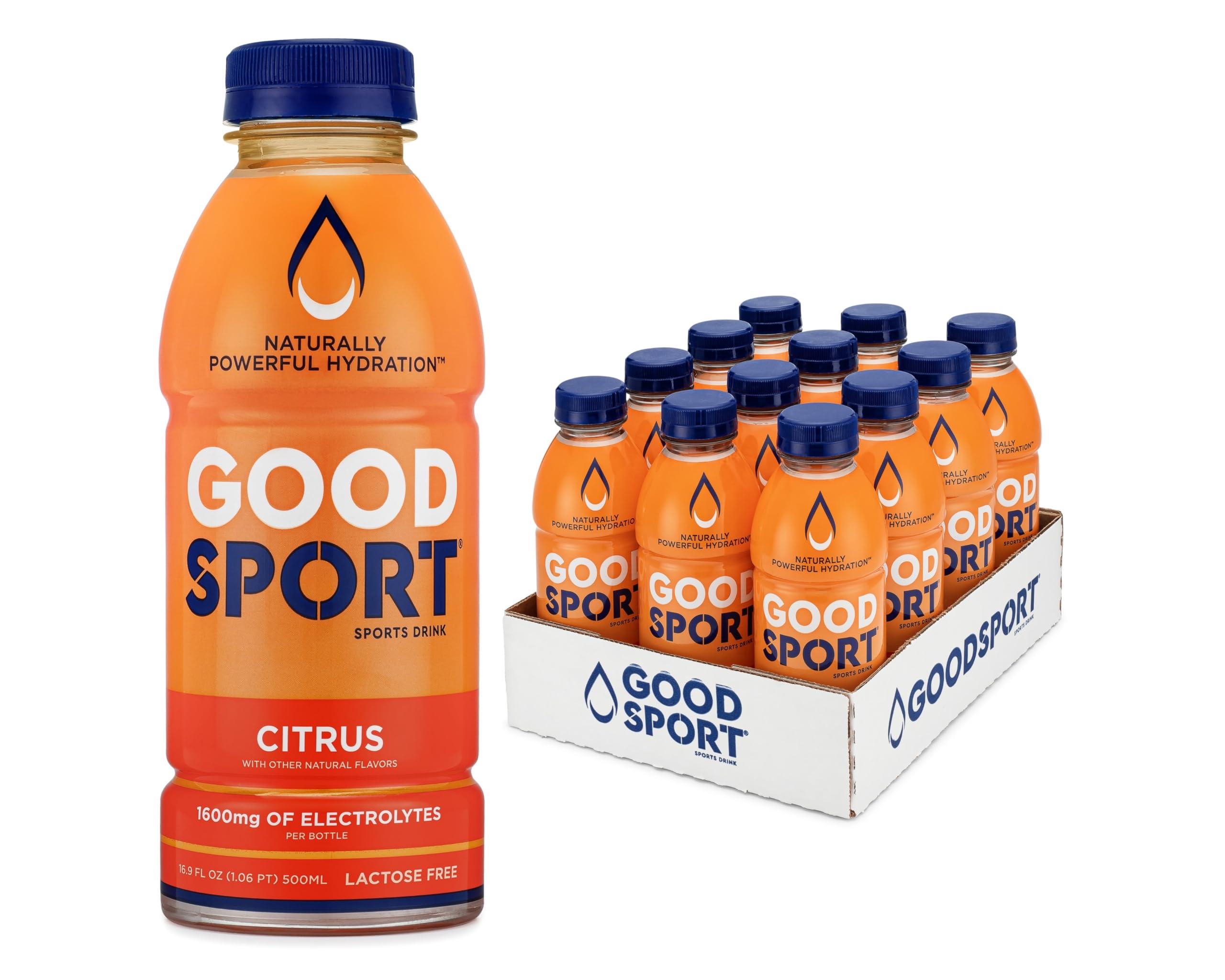 GoodSport GoodSport Electrolyte Sports Drink, Rapid & Long-lasting Hydration, 16.9. oz (12 Count) Citrus