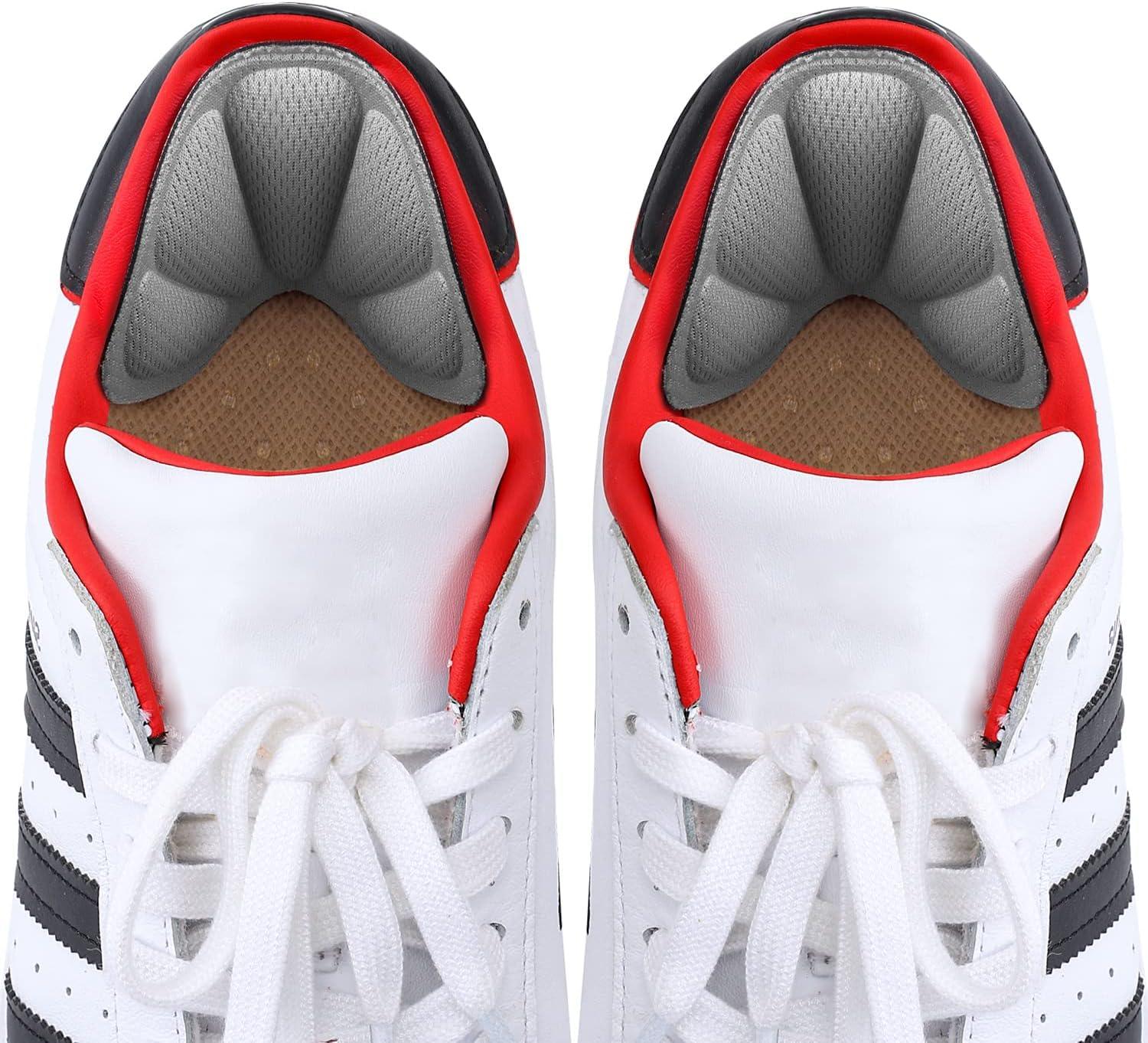 Huethy Back of Heel Cushion Pads, Adhesive Heel Grips Inserts for Boots, Loose Shoes Too Big, Reusable Heel Guards Liners for Women Men, Improve Shoe Fit,8PCS-Gray