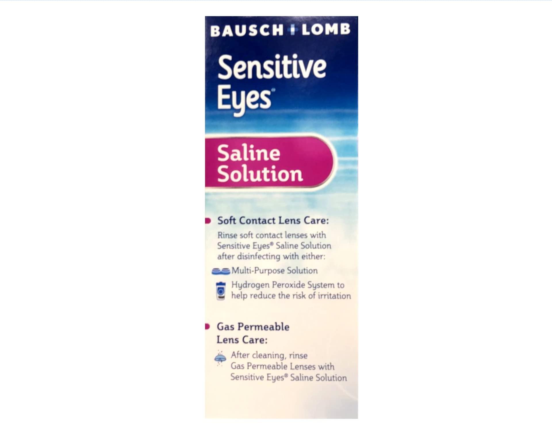 Bausch + Lomb Sensitive Eyes Plus Saline Solution, 12 Fluid Ounce (Pack of 12)