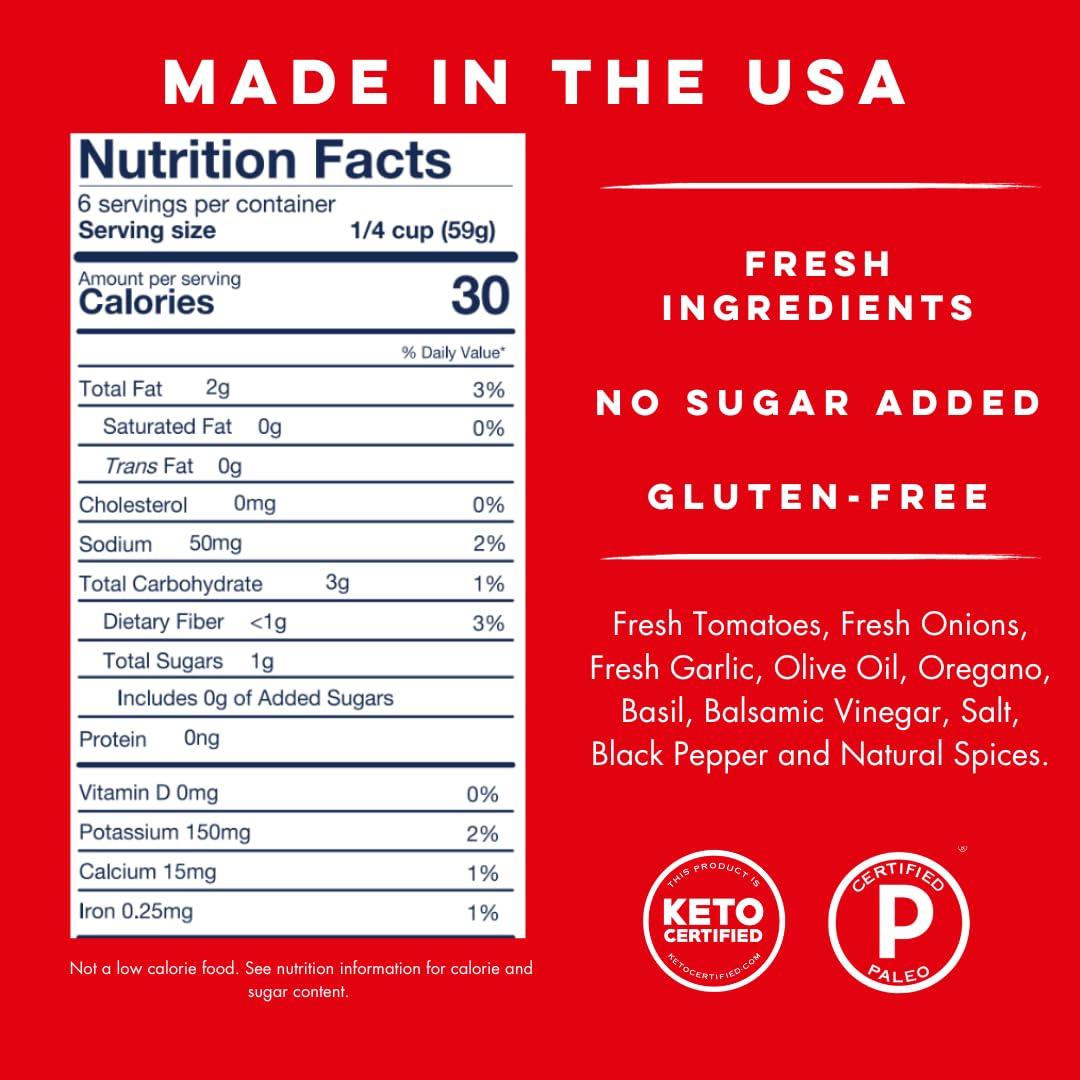 Yo Mama’s Foods Yo Mama\'s Foods Keto Classic Pizza Sauce Pack of (2) - Vegan, No Sugar Added, Low Carb, Low Sodium, Gluten Free, Paleo, and Made with Fresh Non-GMO Tomatoes!