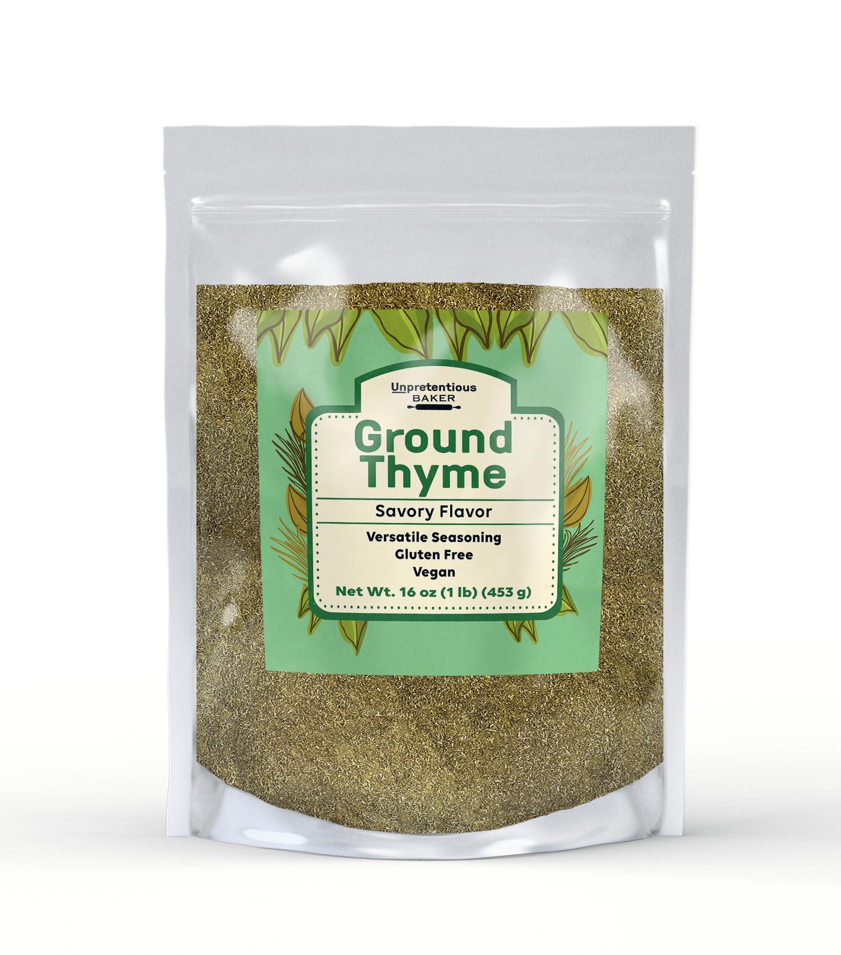 Unpretentious Unpretentious Ground Thyme, 1 lb, Versatile Seasoning, Savory Flavor, Soups & Sauces