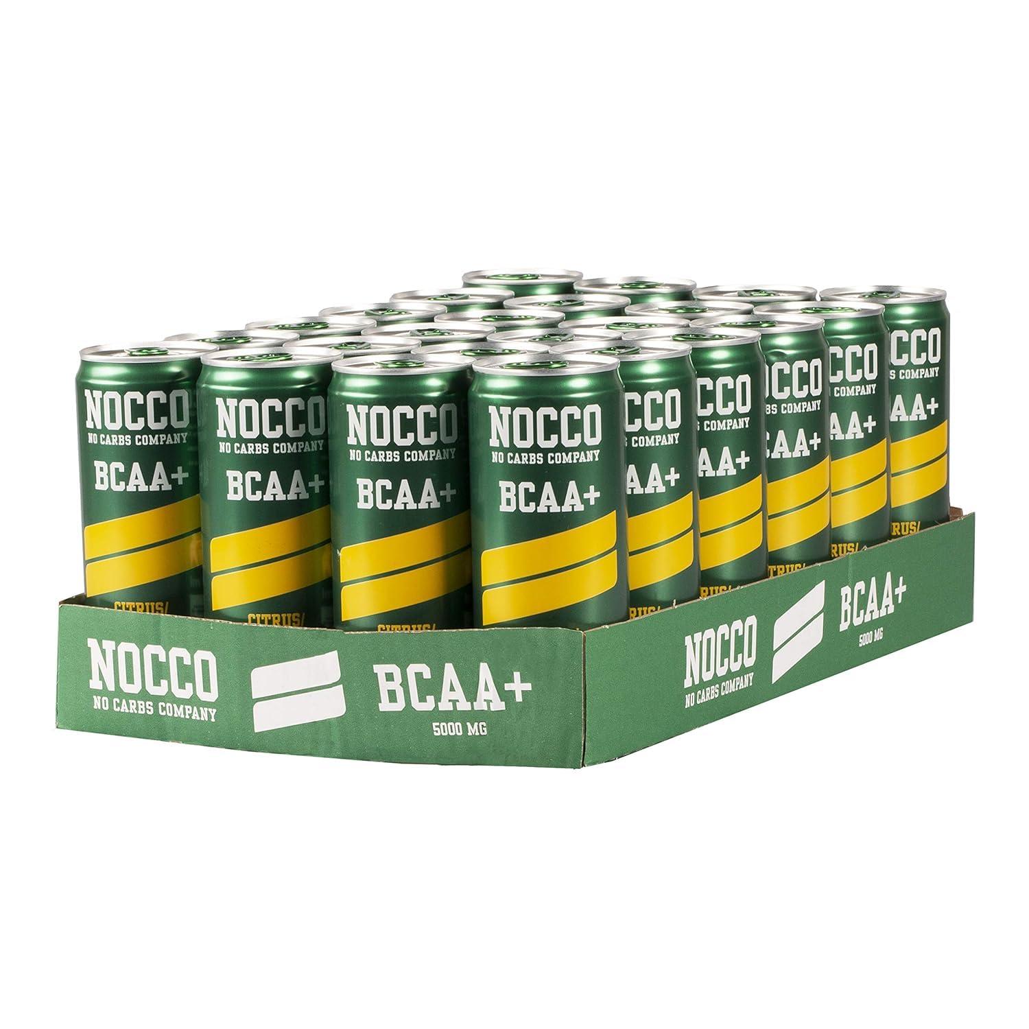 SORINA Nocco BCAA Energy Drink 330ml Caffeine Free - Citrus/Elderflower, Pack of 12