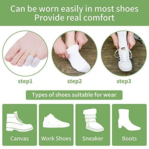 Hoogoo Pinky Toe Protectors, Beige Little Toe Covers Toe Sleeves, Protect Toe By Toe from Rubbing, Ingrown Toenails, Corns, Blisters, Hammer Toes and Other Painful Toe Problems