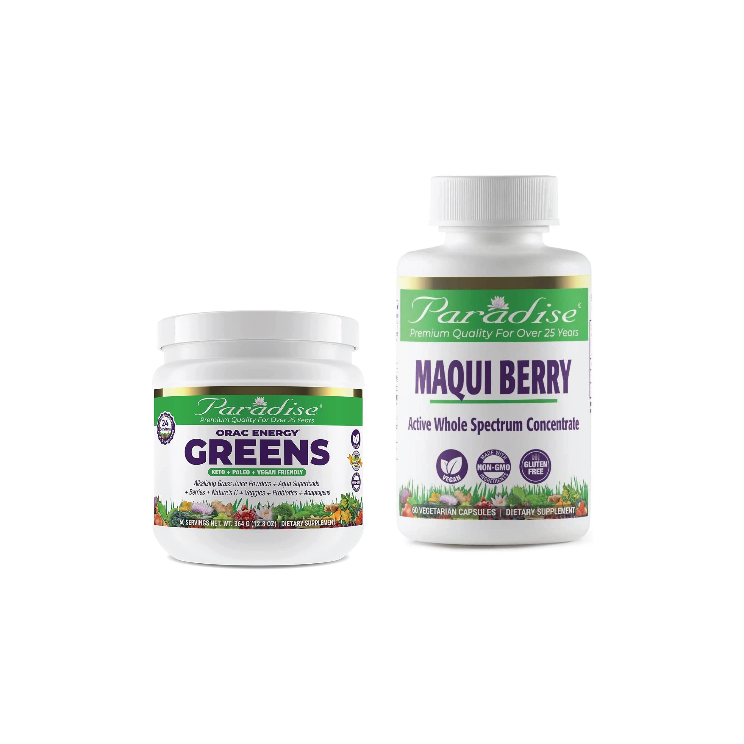 Paradise Herbs Paradise Herbs Maqui Berry + ORAC Energy Greens Antioxidant Bundle