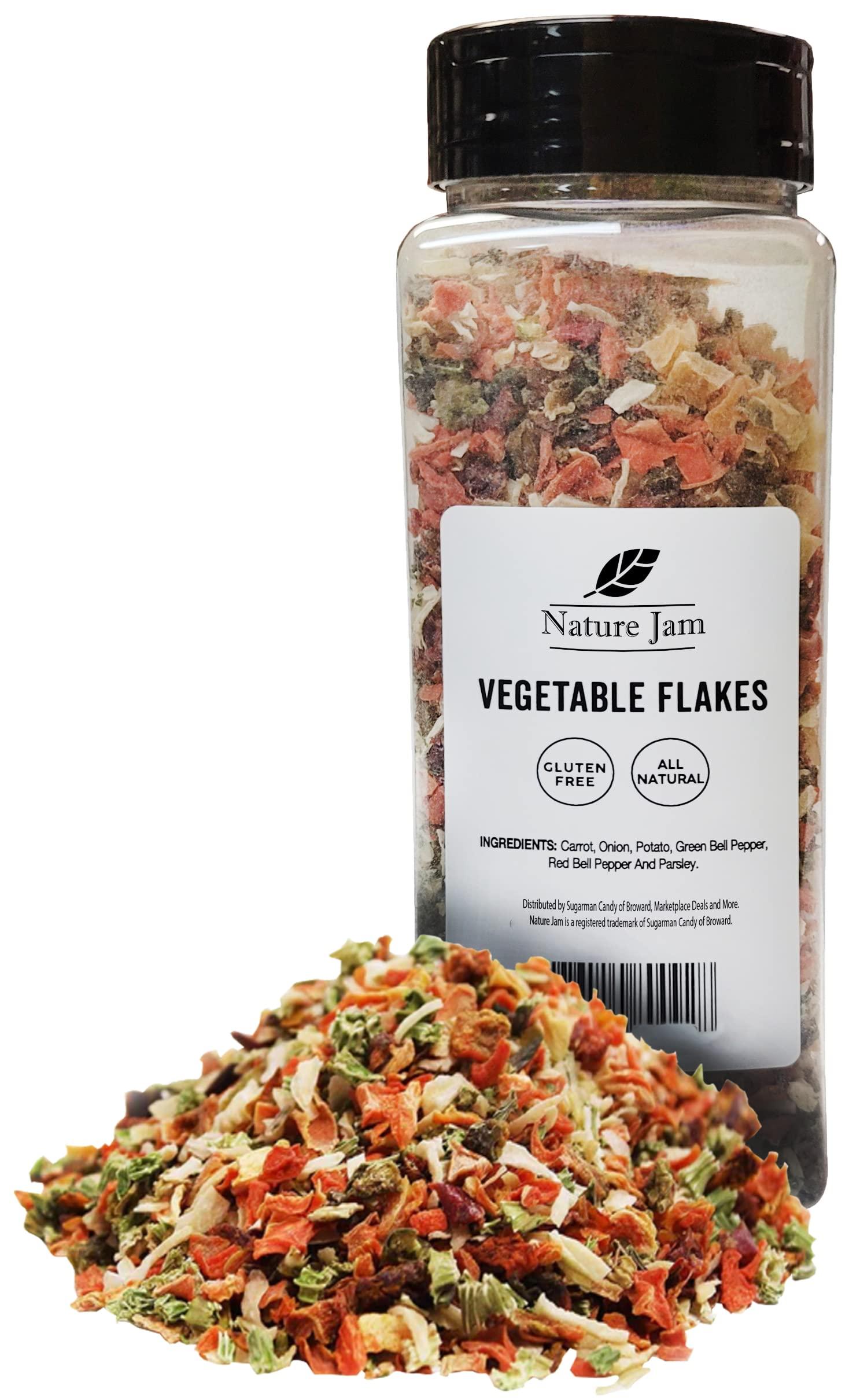 Naturejam Vegetable Soup Blend Dried Dehydrated Vegetable Flakes 10 oz Reclosable Bottle To Make Ramen Noodle Soup