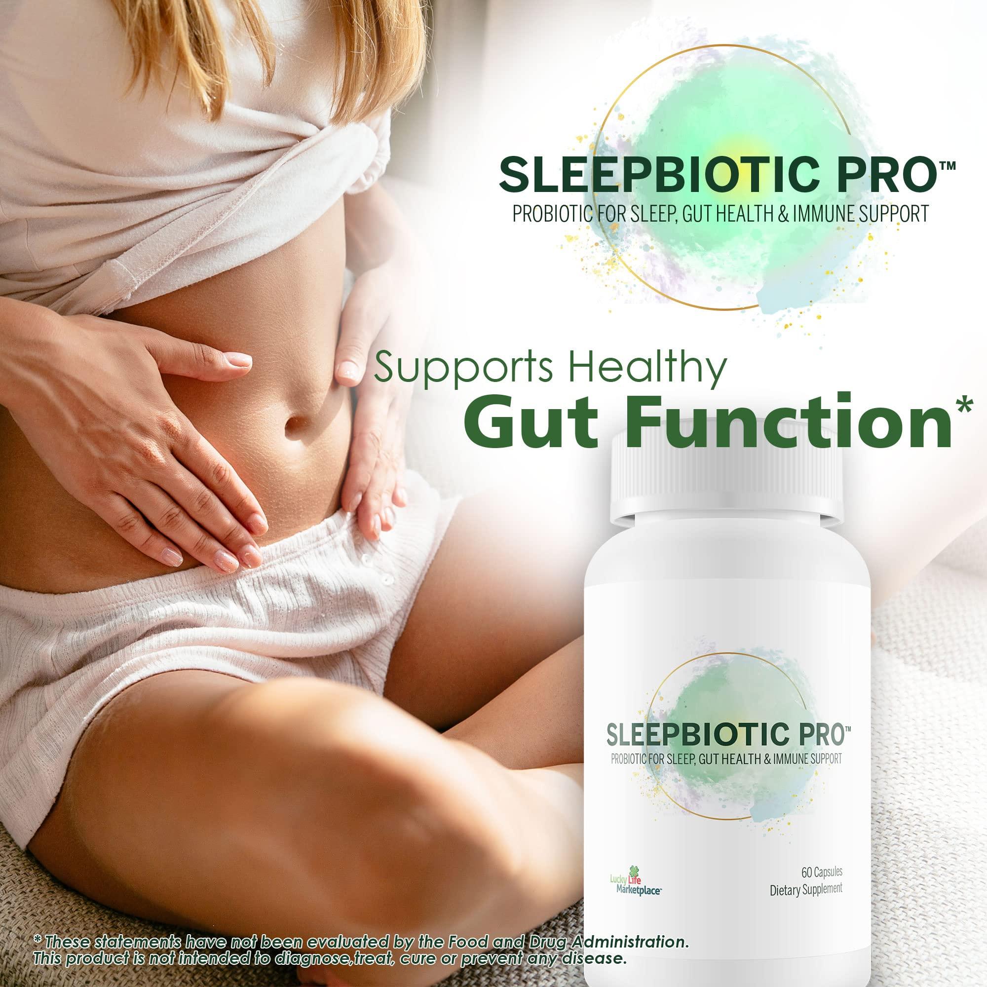 Lucky Life Marketplace Sleepbiotic Pro - Multi-Strain Probiotic Sleep Support - Aid Gut Health & Immune Support - Promote Relaxation & Sleep Quality with Premium Probiotics - Lactobacillus & Bifidobacterium - 40 Billion CFU