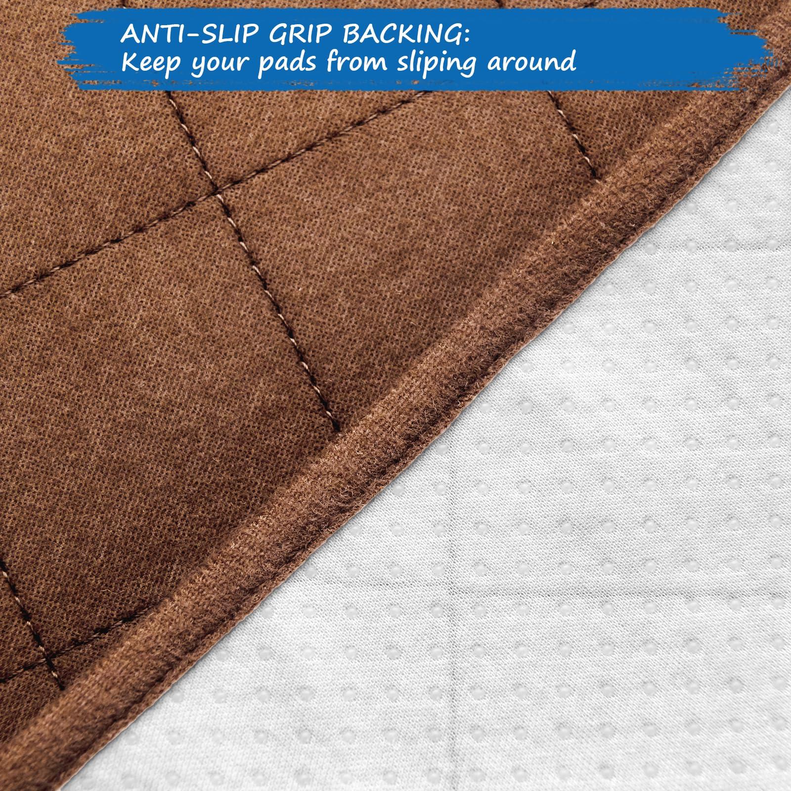 Coldwind Waterproof Chair Pads for Incontinence Washable, 22\" x 21\" Under Pads for Adults Washable, 2 Pack Incontinence Chair Pads, Wheelchair Reusable Seat Pads Cover for Men, Women, Adults, Brown