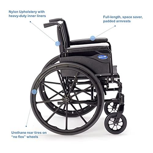 Invacare Invacare - 9SL_PTO_34749 9000 SL Durable Light Weight Wheelchair, Full-Length Arms, 18" Wide Seat, Flat Black, 9SL_34749