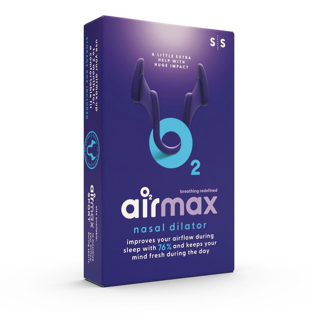 Air Max AIRMAX Nasal dilators for Sleeping - 76% More Airflow - Anti Snore Device - Breathe Freely Through The Nose - Sinus Relief, Sleep aid and snoring Solution - 2X Small Blue - 6 Month Relief
