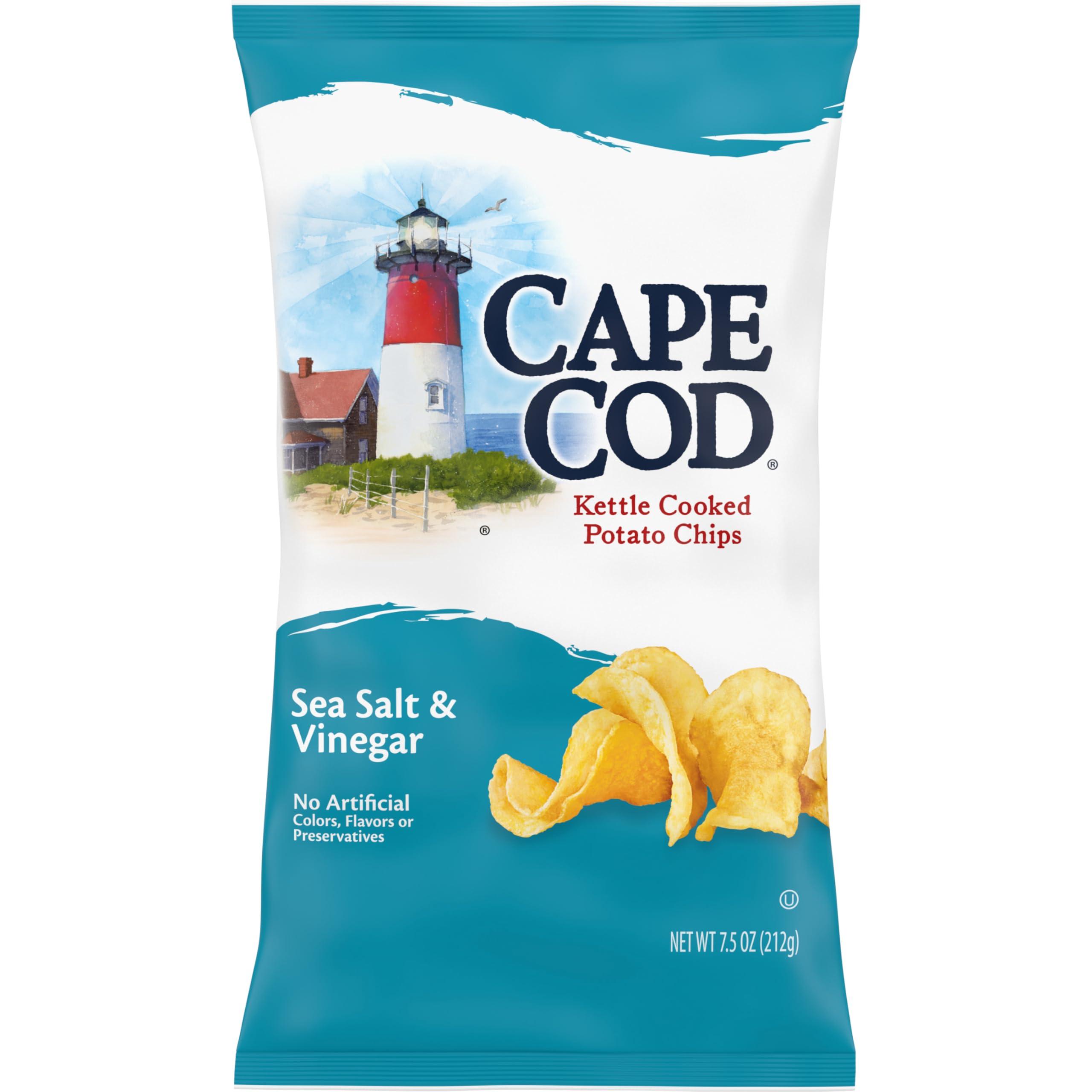 Cape Cod Cape Cod Potato Chips Sea Salt and Vinegar Kettle Chips, 7.5 Oz