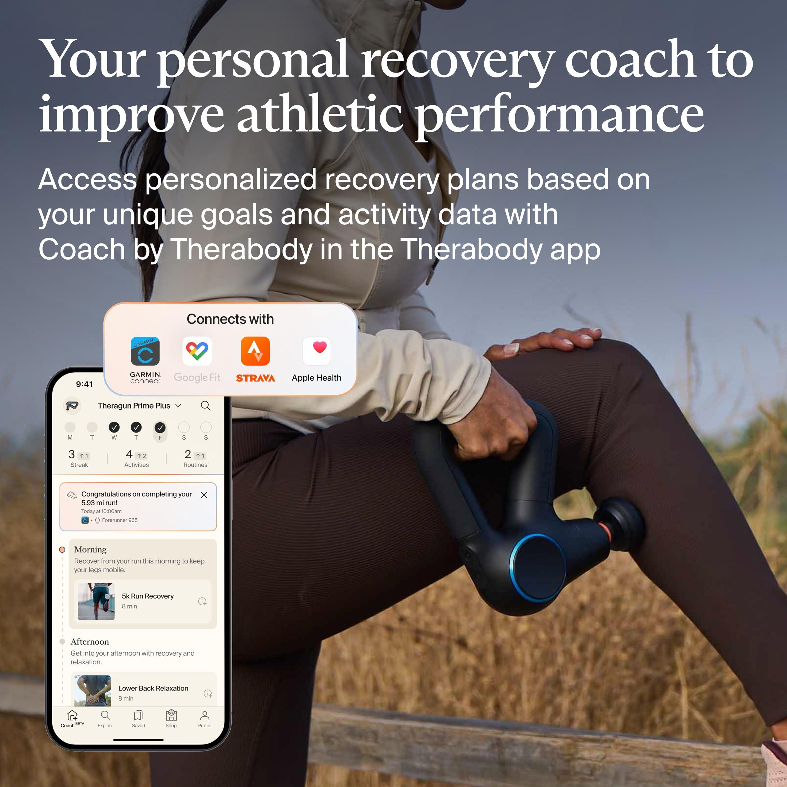 TheraGun TheraGun Prime Plus Heated, Powerful Massage Gun for Enhanced Warm-Up & Workout Recovery - Quiet Deep Tissue Massager for Body and Back Pain Relief - Leg & Back Massager with Heat (Prime Plus)