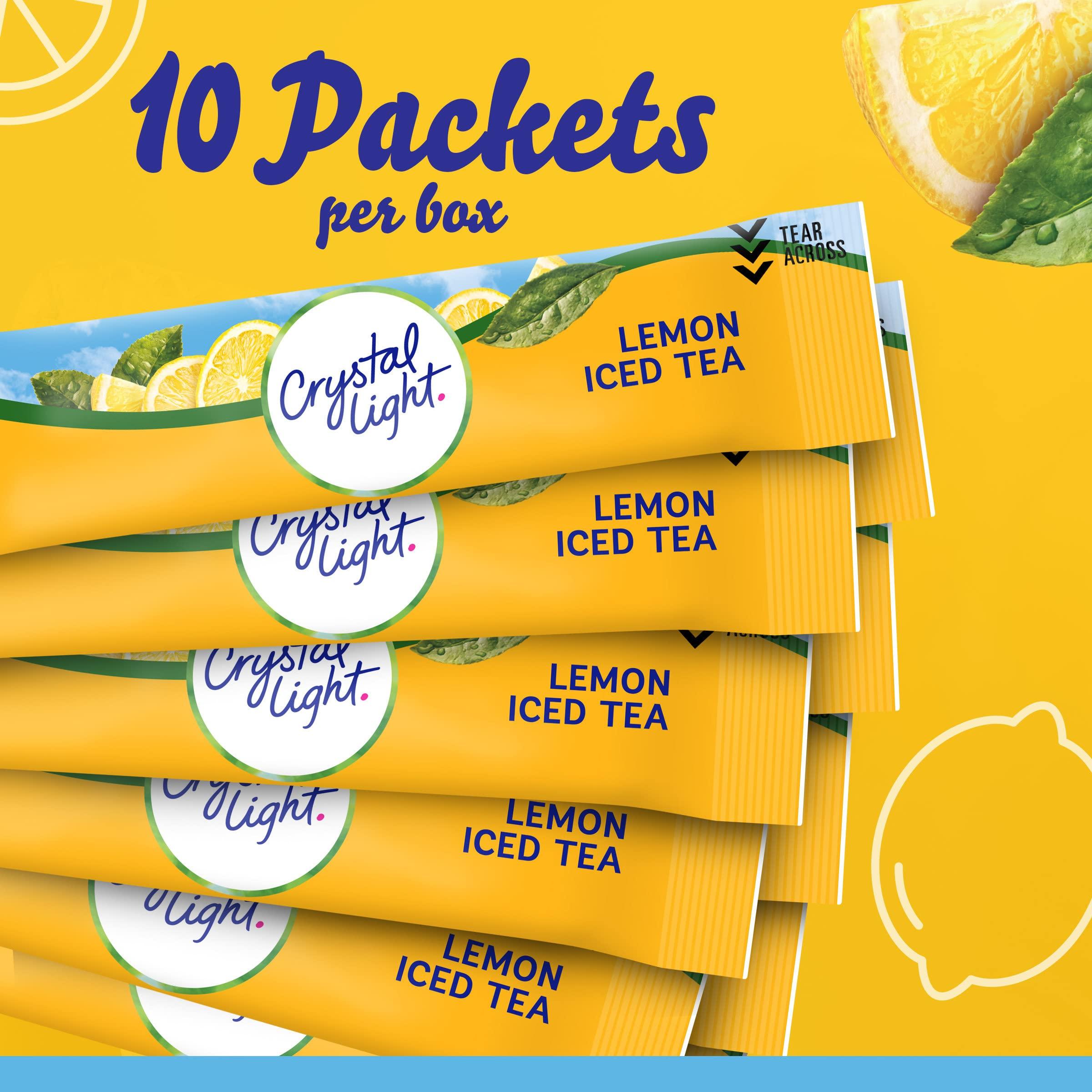 Crystal Light Crystal Light Lemon Iced Tea Naturally Flavored with other natural flavor Powdered Drink Mix, 120 ct Pack, 12 Boxes of 10 On-the-Go-Packets
