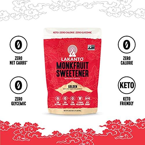 Lakanto Lakanto Monk Fruit Sweetener All Natural Sugar Substitute, Golden,28.22 Ounce, 1.76 Pound (Pack of 1)