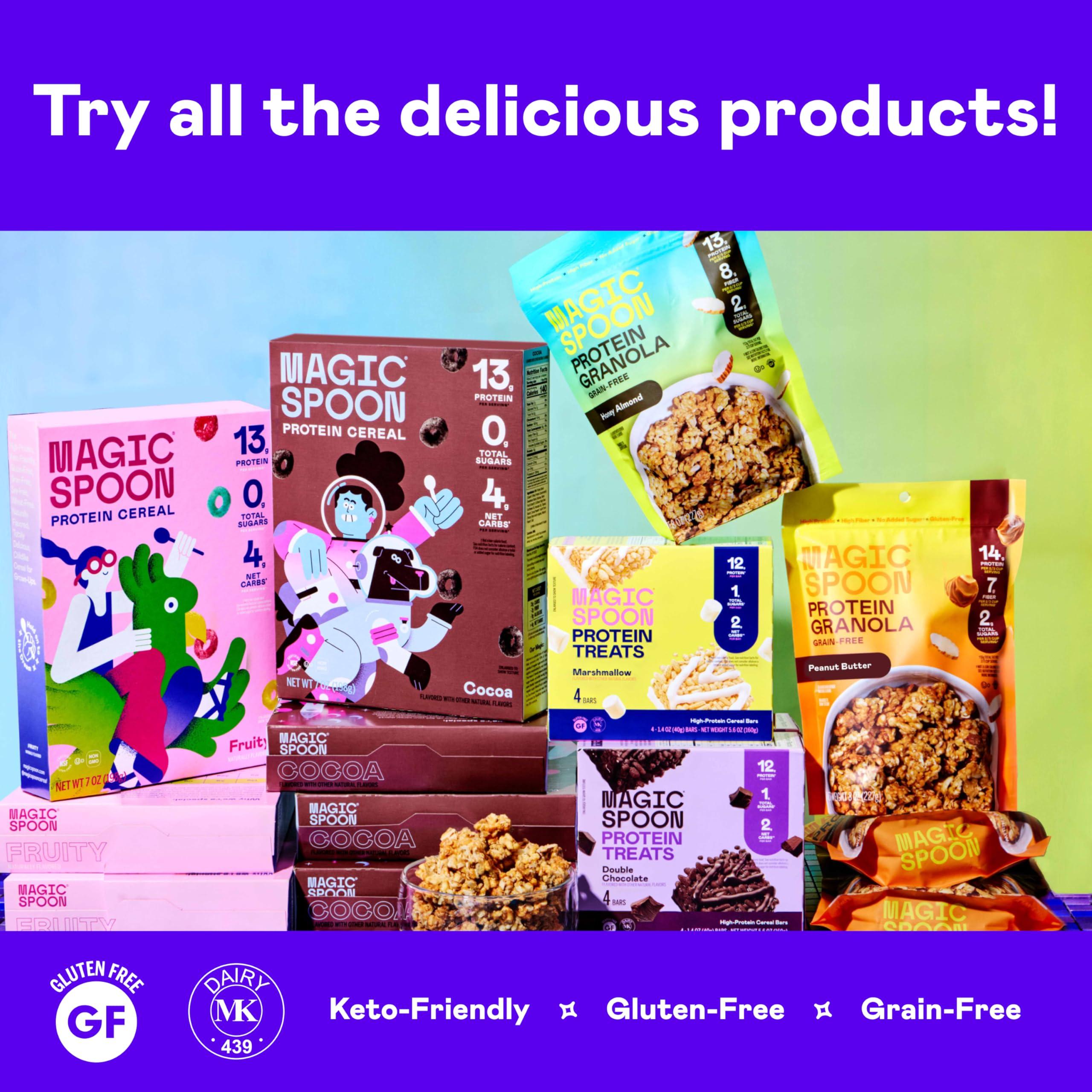 Magic Spoon Magic Spoon Cereal, Variety 4-Pack of Cereal - Keto & Low Carb Lifestyles, Gluten & Grain Free, High Protein, 0g Sugar