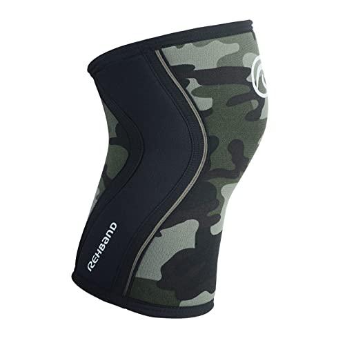 Rehband Rehband RX Knee Support for Strength Training & Fitness - 7mm Neoprene Knee Sleeve, Flexible & Non-Slip, Knee Sleeve for Men & Women, Colour:Camo - 1 Pair, Size:Large