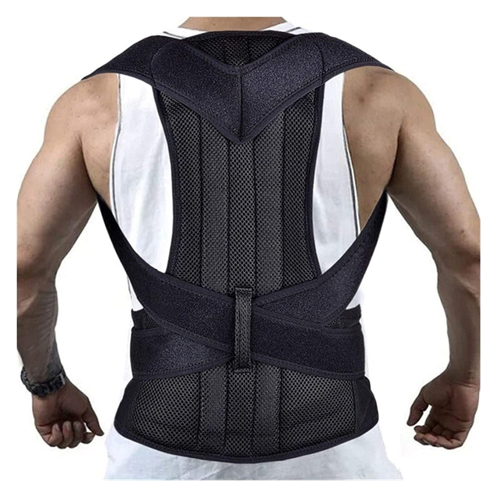XMSM XS-5XL Full Back Brace Posture Corrector for Men Women&Teenagers,Adjustable Back Shoulder Lumbar Spine Support Belt Waist Trainer,Improve Poor Posture,Pain Relief (Color : Black, Size : Medium)