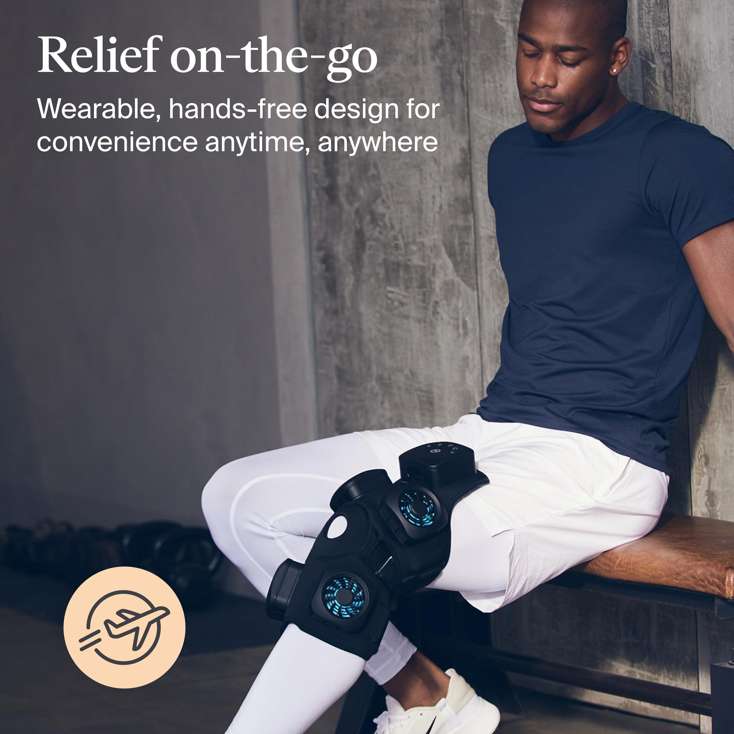 TheraGun TheraGun RecoveryTherm Knee - Contrast Therapy Wrap - Hot & Cold Vibration Wrap for Athletes - Advanced Contrast Therapy for Knee Pain Relief Wrap with Cryothermal Technology - One Size Fits All