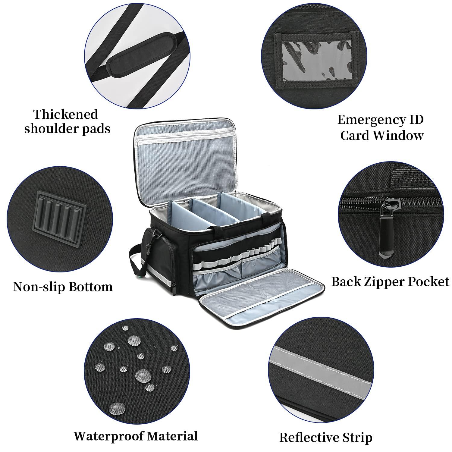 LEFOR·Z LEFOR·Z Home Health Nurse Bag Medical Bag Empty First Aid Storage with Detachable Divider Medical Supplies Bag for Nursing Student,Therapist,Doctors