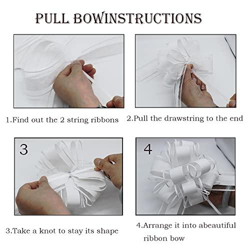 HSXJJ 6 PCS Large Pull Bows,Yellow Gift Bow,6 inches,Christmas, Party Birthday Gift Wedding Ribbon Bows for Wrapping Boxes or Flower Decorations, Valentine\'s Day Gift Decorations