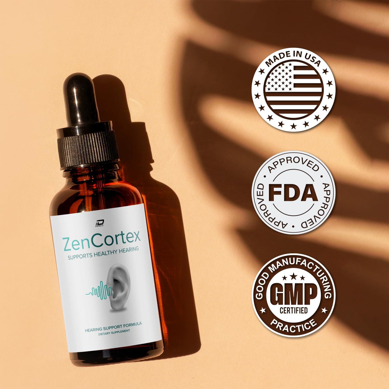 Indelo Indelo ZenCortex Tinnitus Ear Drops - ZenCortex 24, Zen Cortex Liquid Drops, ZenCortex Reviews, ZenCortex Drops for Ear Relief (5 Pack - 5 Month Supply)