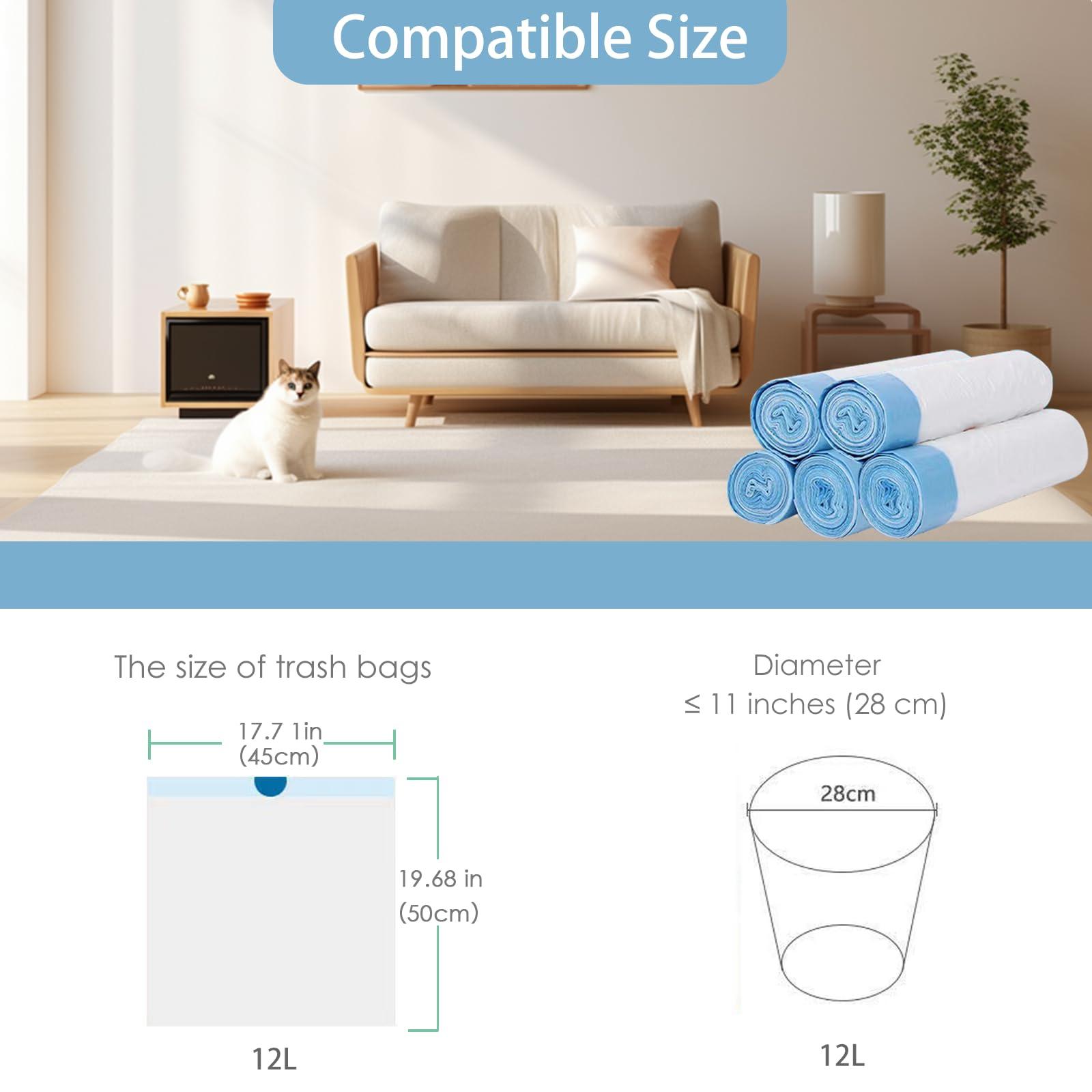 HUAPPNIO Garbage Bags, Small Drawstring Bin Bags 12L 45x50CM 75 PCS (Regular bagged)