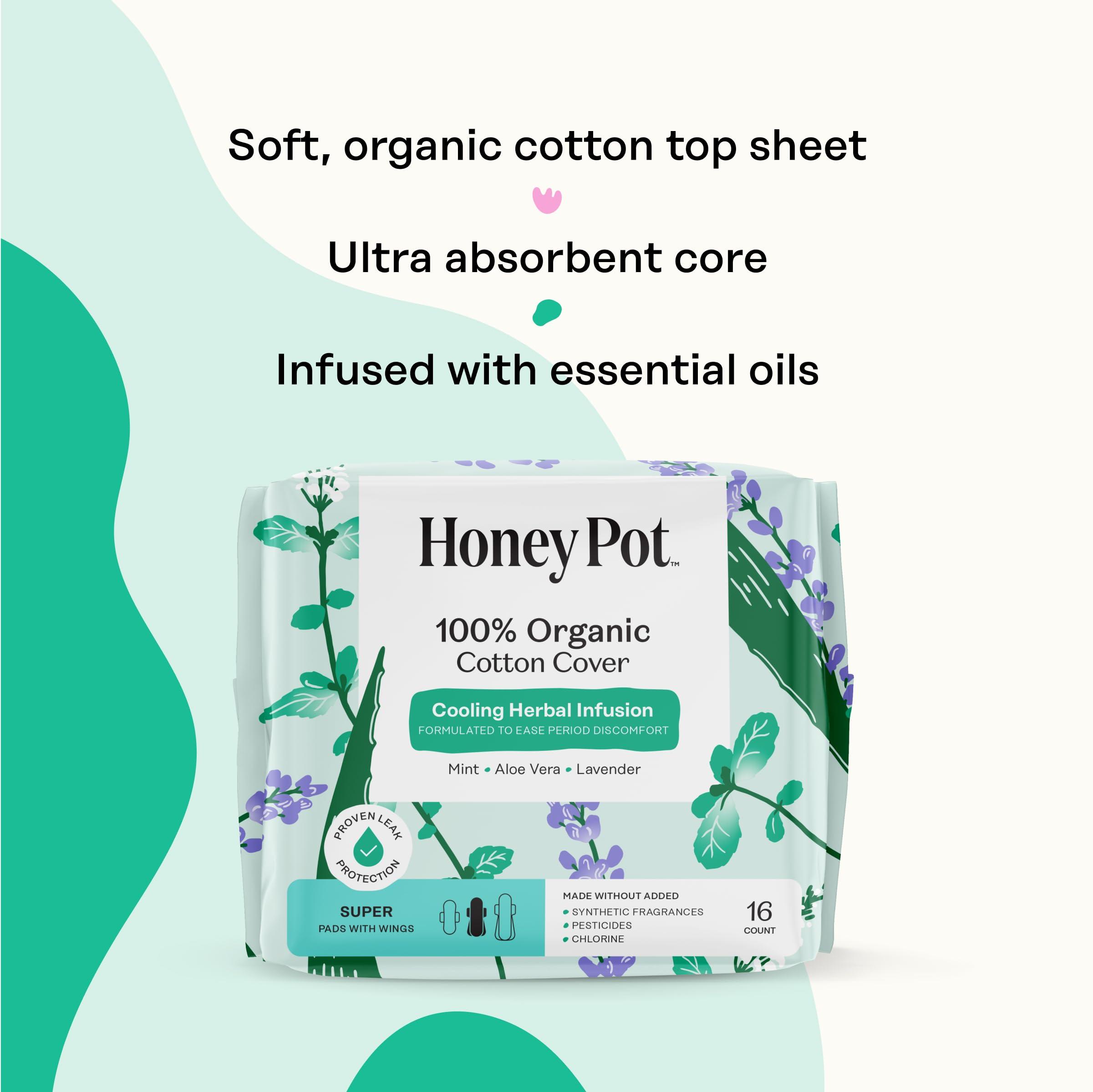 The Honey Pot Company The Honey Pot Company - Super Pads & Coconut Shea Body Cleanser Bundle - Herbal Infused Sanitary Pads for Women - Hydrating Body Wash to Moisturize & Cleanse Skin - Feminine Care - FSA & HSA Eligible