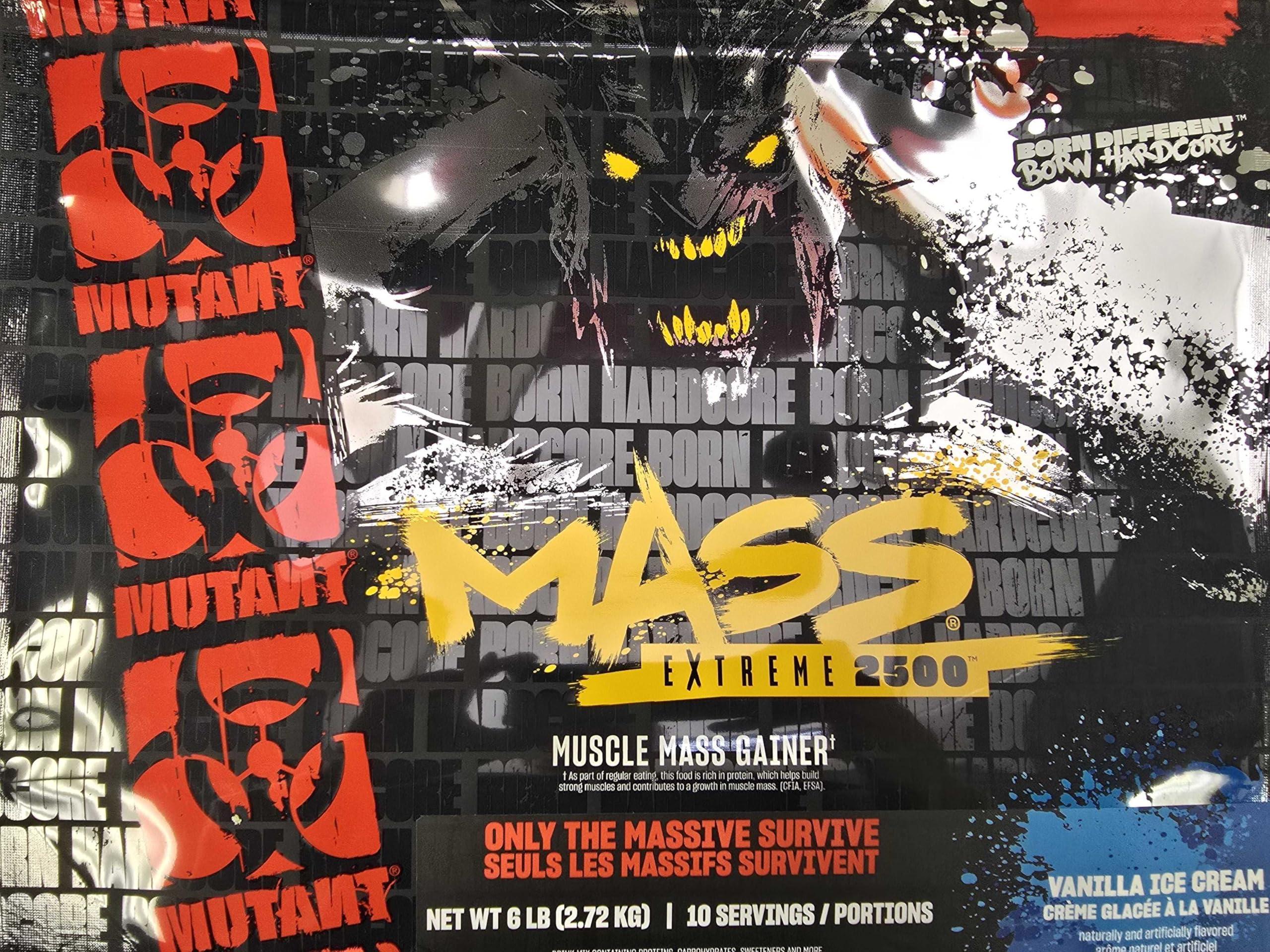 Mutant Mutant Mass Extreme Gainer Whey Protein Powder Build Muscle Size and Strength High Density Clean Calories (Vanilla Ice Cream, 6 lbs)