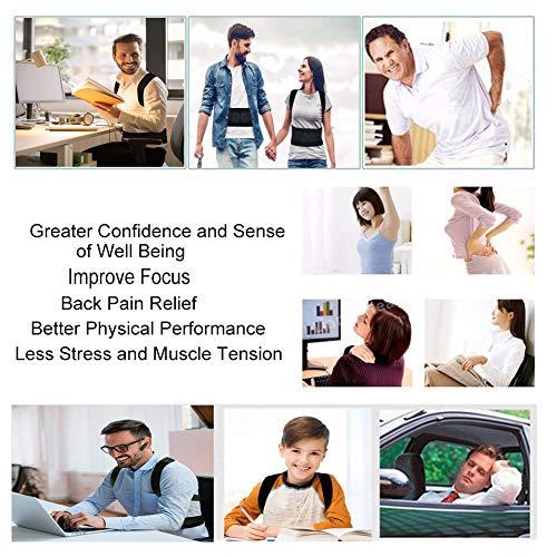 GZXISI Thoracic Back Brace Posture Corrector - Magnetic Support for Neck Shoulder Upper and Lower Back Pain Relief - Perfect Posture Brace for Cervical Lumbar Spine - Fully Adjustable Belt (Black, X-Large)