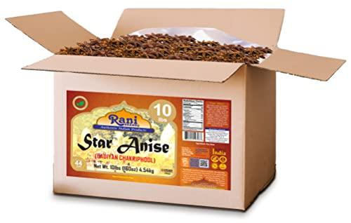 Rani Brand Authentic Indian Products Rani Star Anise Seeds, Whole Pods (Badian Khatai) Spice 160oz (10lbs) 4.54kg Bulk Box ~ All Natural | Gluten Friendly | NON-GMO | Vegan | Indian Origin