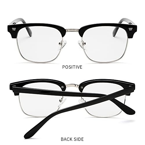 ZAMGIC ZAMGIC Photochromic Sunglasses Blue Light Blocking Glasses for Men and Women Day Night Multi-use Eyeglasses (Shiny Black)