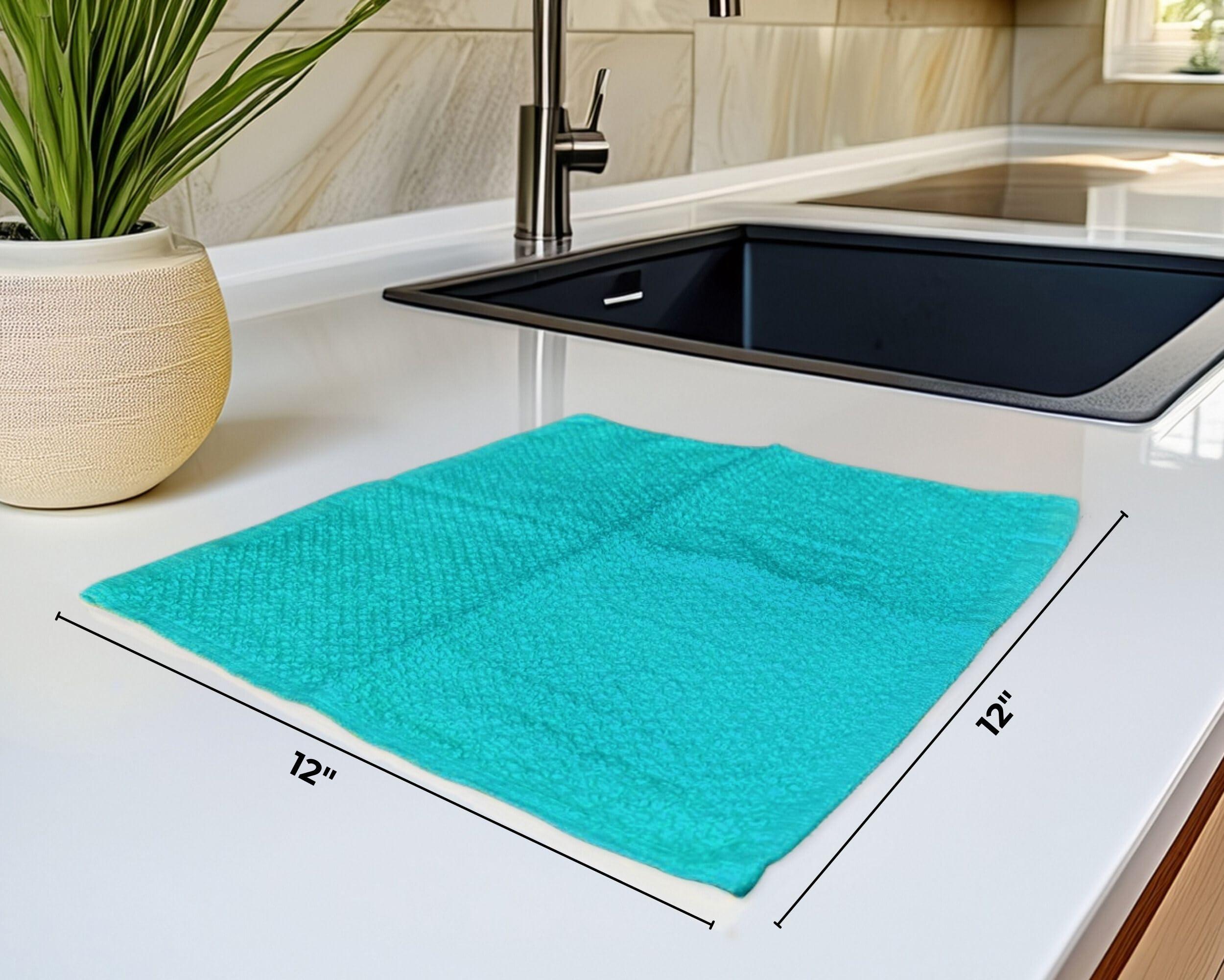 Living Fashions Living Fashions 8 Pack Dish Cloths for Washing Dishes - 100% Cotton Absorbent Dish Towels Size 12\" x 12\" - Perfect Dish Rags for Washing Dishes - Kitchen Rags and Washcloths for Dishes