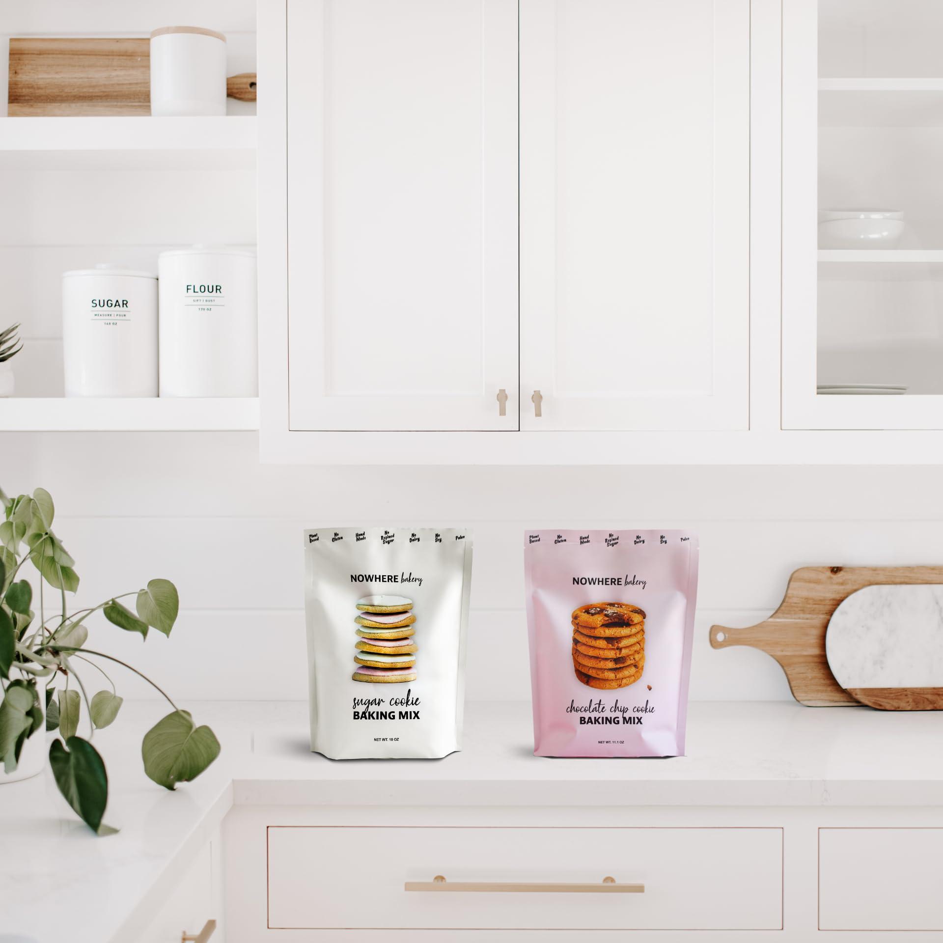 Nowhere Bakery NOWHERE BAKERY Vegan Gluten Free Paleo Chocolate Chip Cookie Baking Mix (Makes 15 cookies) - Allergen Friendly, Nut Free No Refined Sugar 11 OZ Bag