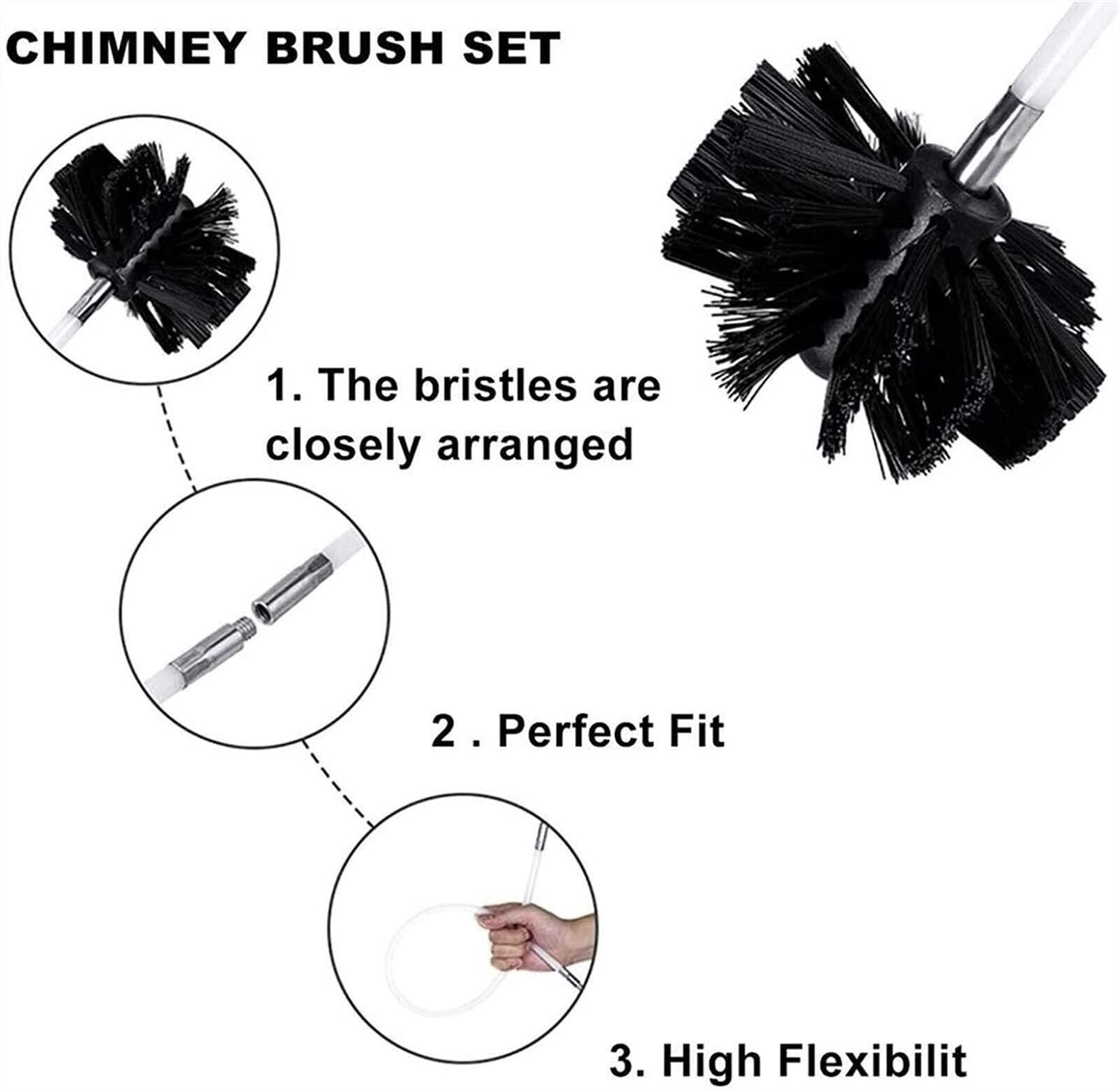 LIYUN chimney sweep kit Dryer Duct Cleaning Kit, Lint Remover, Includes 9/15 /18 Flexible Rods And 1 Brush Head - Can Be Used As A Chimney Brush, Dryer Pipe Inner Wall Cleaning Brush ( Color : 9 Rods , Size