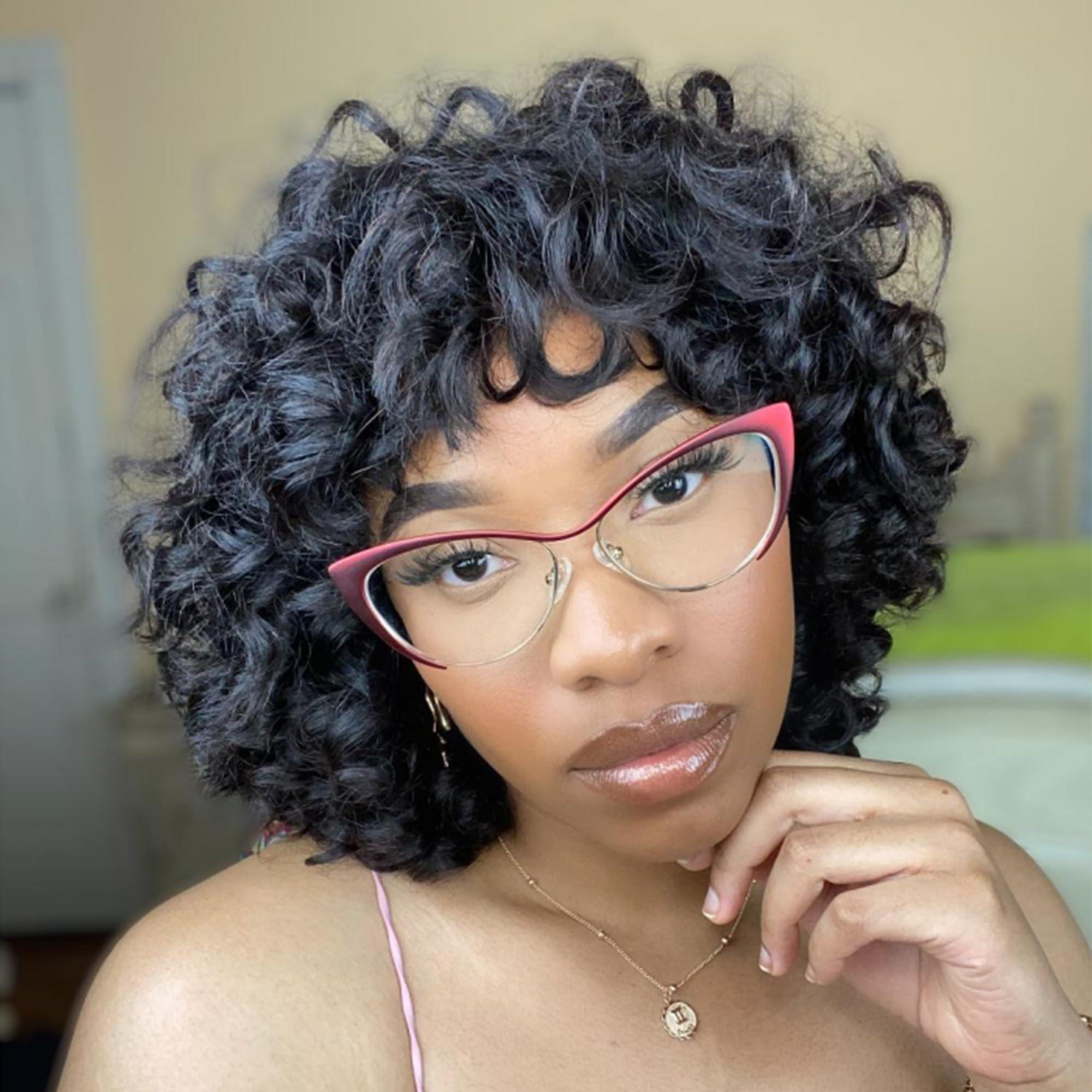 Zeelool Zeelool Oversized Cat Eye Blue Light Blocking Glasses for Women Metal Eyewear Ellen VFM0176-03 Red