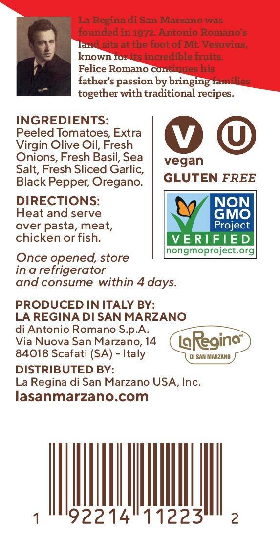 La San Marzano La San Marzano Tomato Basil Sauce 100% Made In Italy Tomato Pasta Sauce 24oz. (Pack of 1)