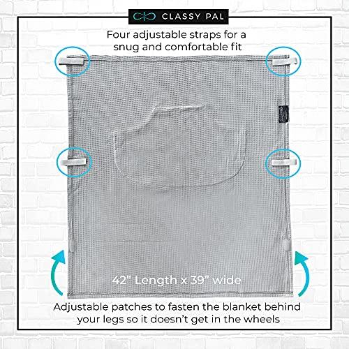 Classy Pal Classy Pal Lightweight Wheelchair Blanket, Waffle Weave Soft Blanket, 106cm L & 99cm W, Wheelchair Accessories, Grey Blanket, Elderly Gifts