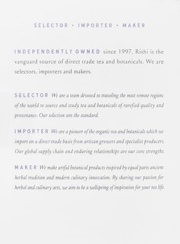 Rishi Tea Rishi Tea Lavender Mint - Herbal Tea Bags, Caffeine Free, Lavender Mint Tea, USDA Certified Organic, Certified Kosher, Lavender Tea Bags, Organic Herbal Tea, w/Peppermint & Sage - 15 Sachets