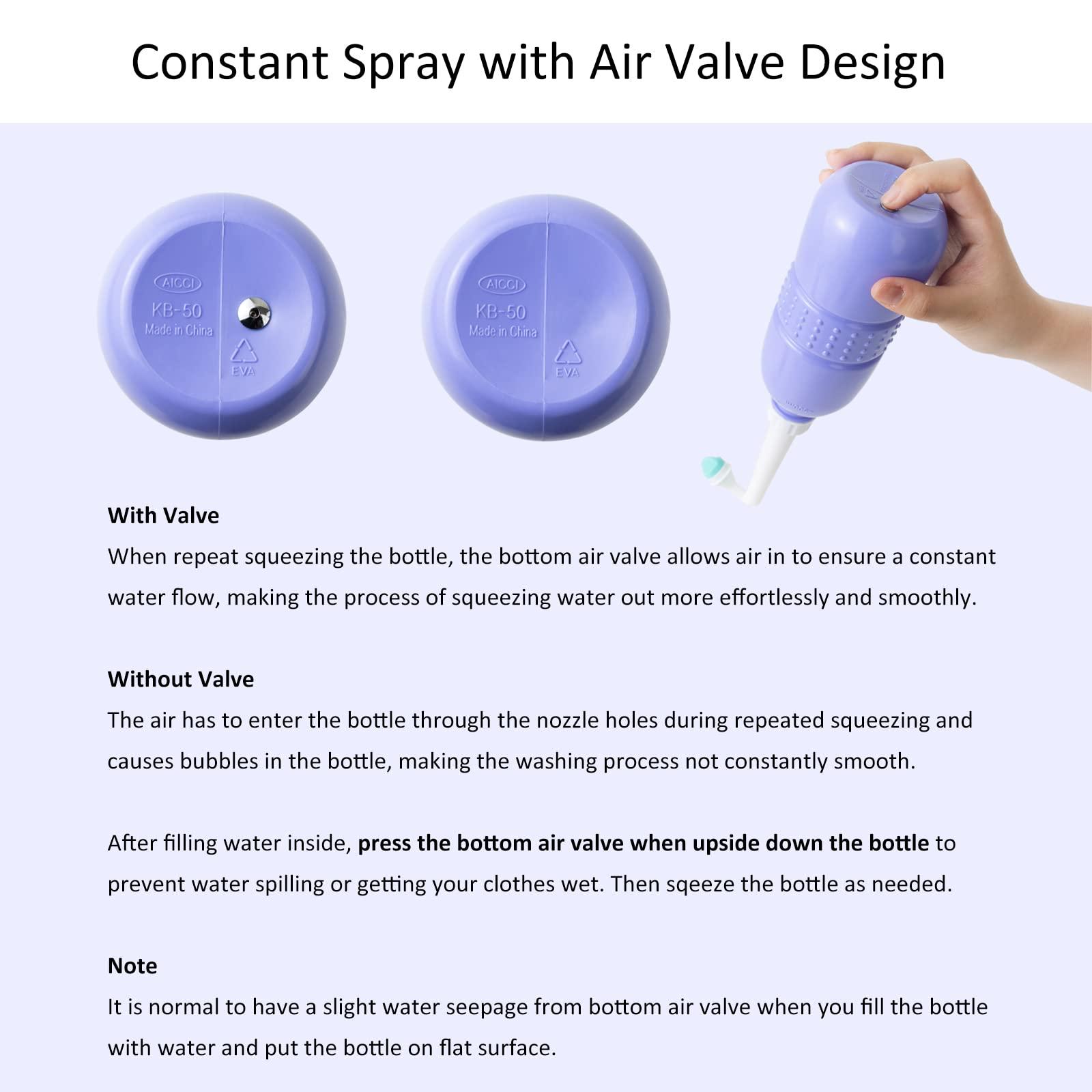 aicci aicci Peri Bottle for Postpartum Care, Portable Travel Bidet for Women, 17oz Large Capacity Perineal Bottle for Feminine Hygiene with Travel Bag and Angled Nozzle (Purple)