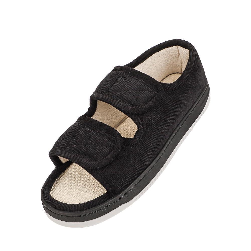 ITODA Diabetic Swollen Sandals for Men Women Wide Width Edema Adjustable Extra Wide Open Toe Diabetic Slippers for Swollen Feet Arthritis Elderly Swelling Neuropathy Lymphedema Surgery Recovery Footwear