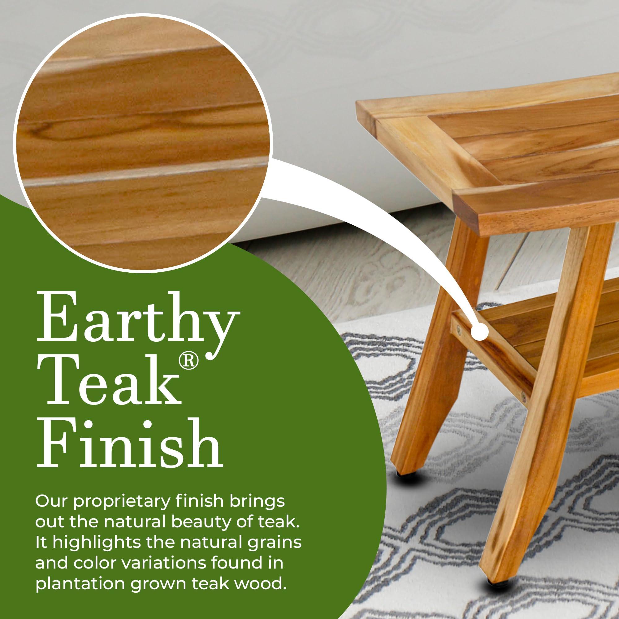 EcoDecors EcoDecors Serenity Shower Stool with Satori Teak Shower Stool