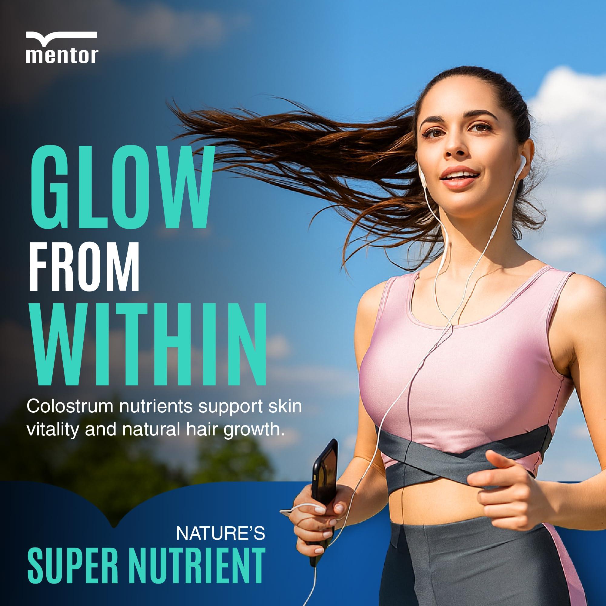 Mentor Mentor Colostrum Powder Supplement for Humans - Organic Bovine Colostrum Supplement for Gut Health, Hair Growth, Beauty, and Immune Support - Colostrum Protein